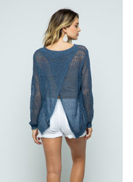 Cozy Casual Open Back Pullover Sweater