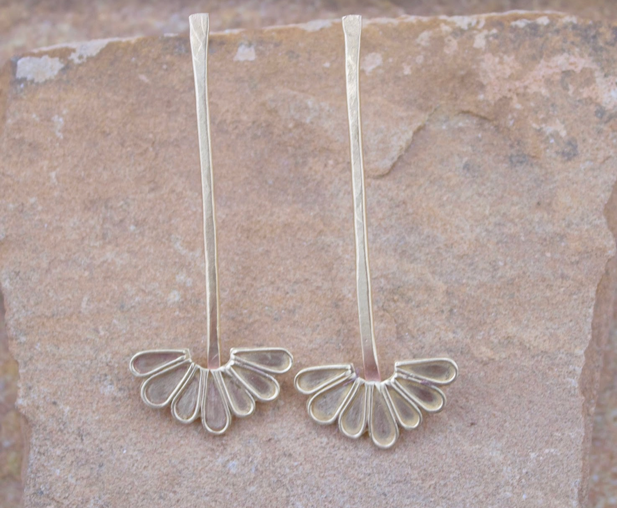 Desert Goddess Jewelry- Long Rays Modern Earrings