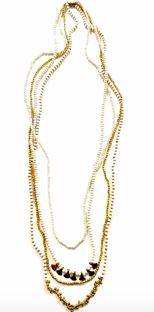 Boho Gal- Ishiya White Beaded Necklace