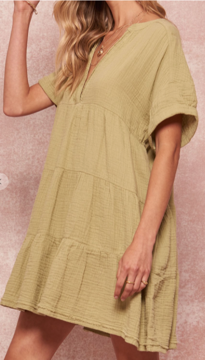 Promesa Lime Green Baby Doll Dress