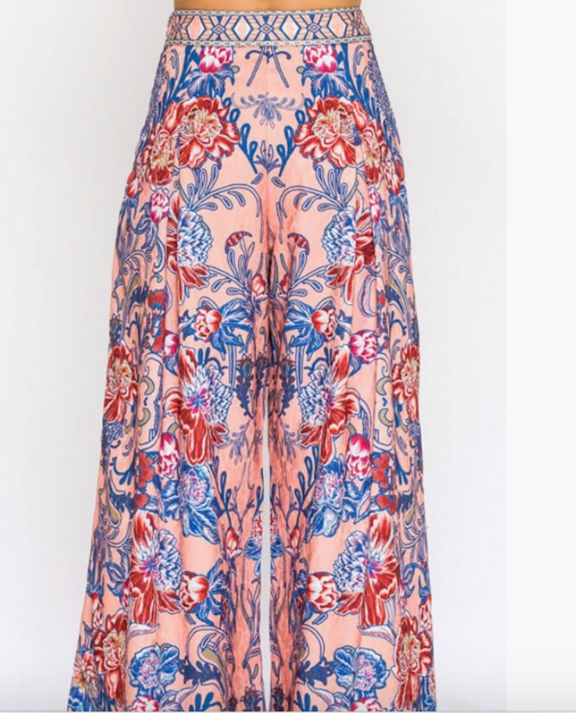 Champagne and Strawberry Palazzo Pant