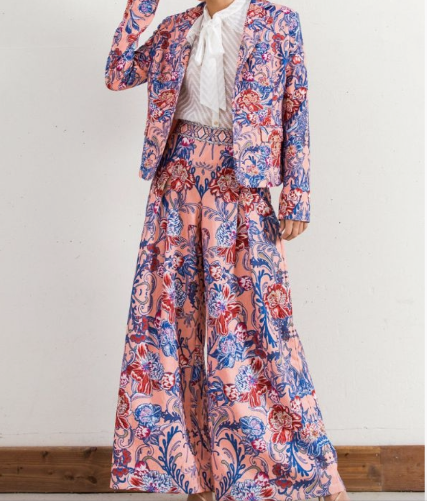 Champagne and Strawberry Palazzo Pant