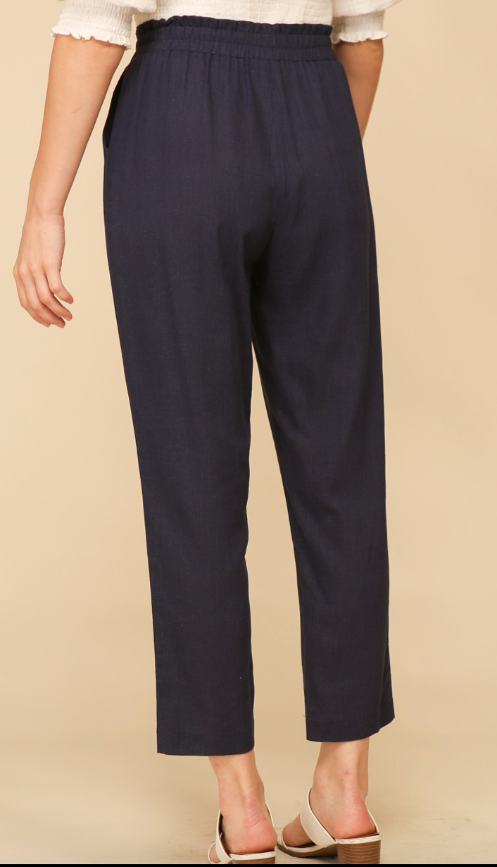 Lumiere- Woven Pants- Navy