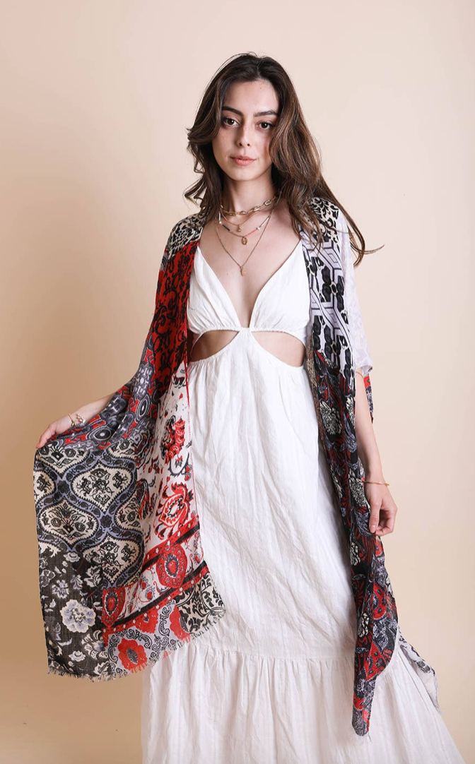 Leto- Boho Floral Patchwork Kimono