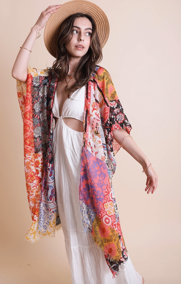 Leto- Boho Floral Patchwork Kimono