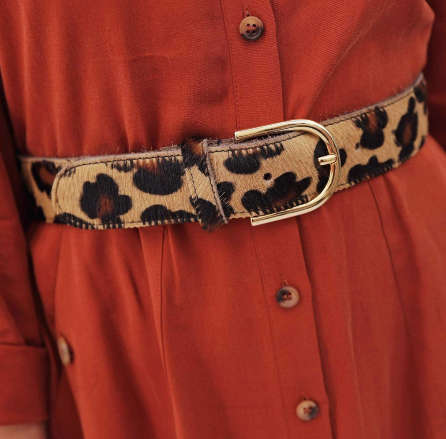 Amsterdam Heritage Diane Leopard Calf Hair Belt