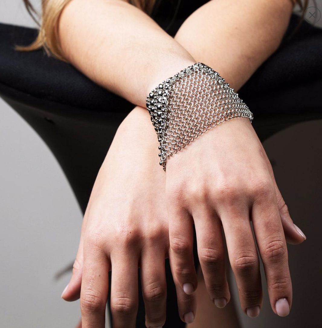 Sergio Silver Chain Mesh Bracelet