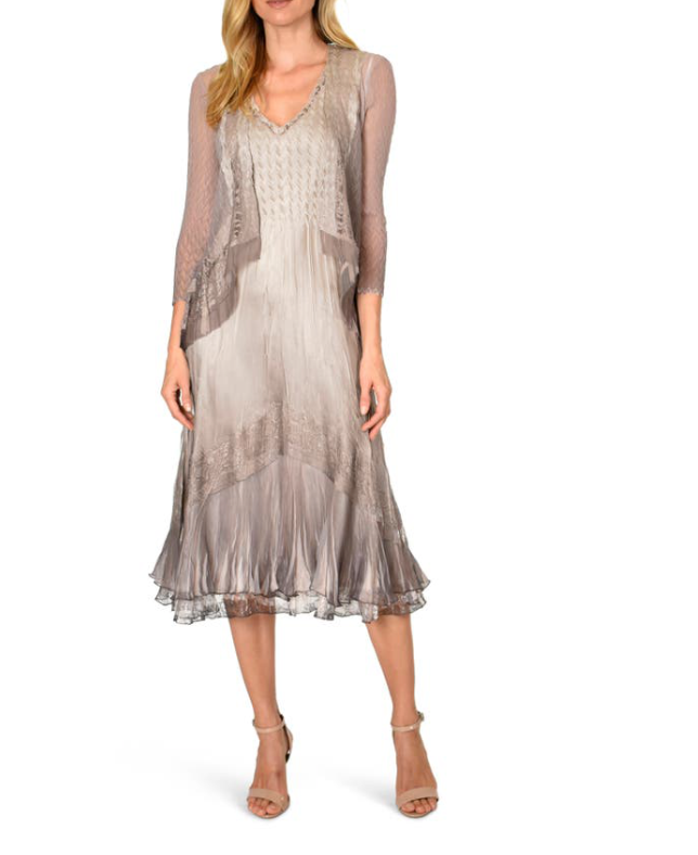 Komarov 2pc Set- Dress & Jacket- Beach Cafe Ombre