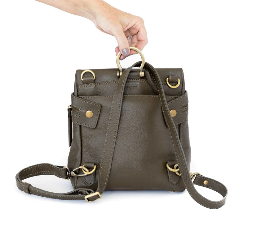 Sapahn-Pepper Convertible Backpack-Moss
