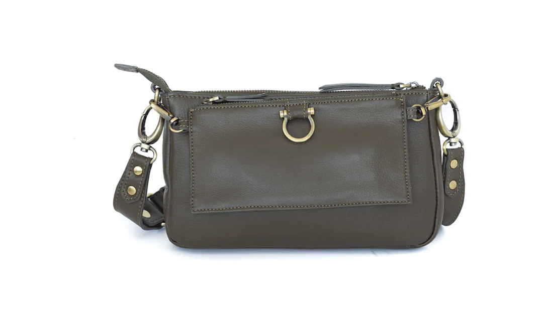 Sapahn- AE Crossbody Wristlet Wallet- Moss Oil
