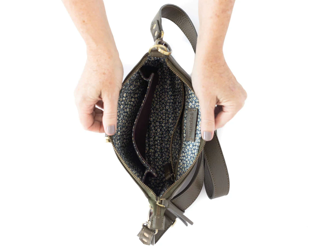 Sapahn- AE Crossbody Wristlet Wallet- Moss Oil