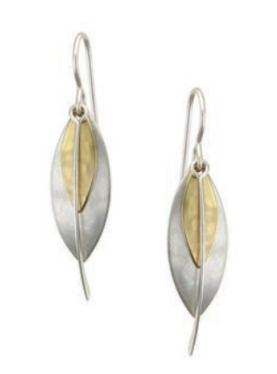 MARJORIE BAER - GOLD/SILVER DANGLE EARRINGS