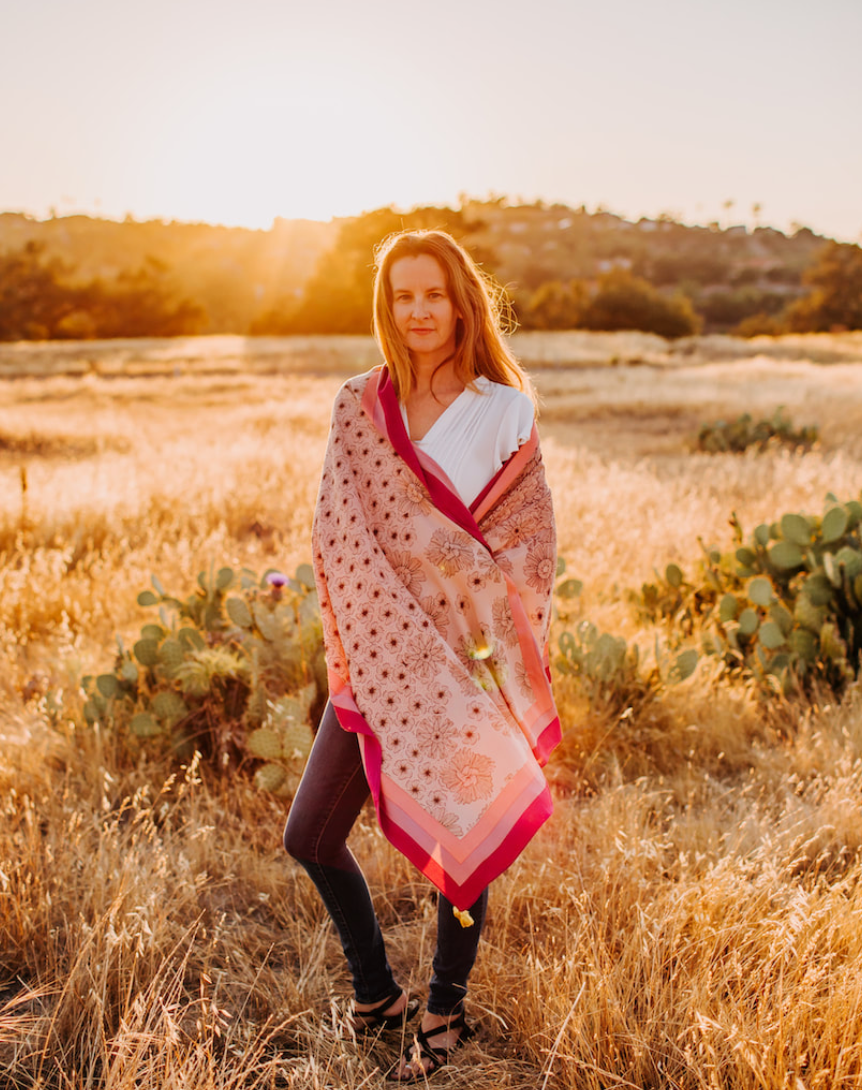 Baschung- Viscose Blend Tassel Scarf- Berry