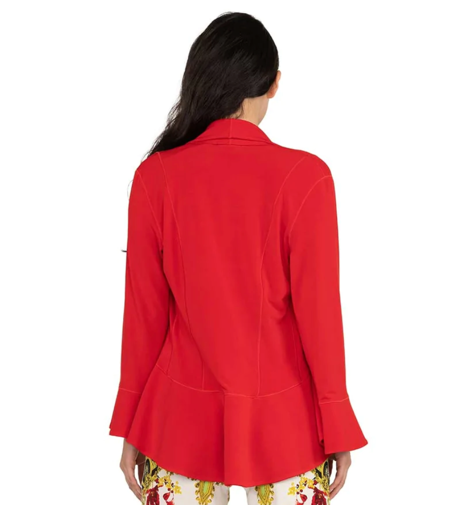 Eva Varro - Long Round Jacket - Red/Black