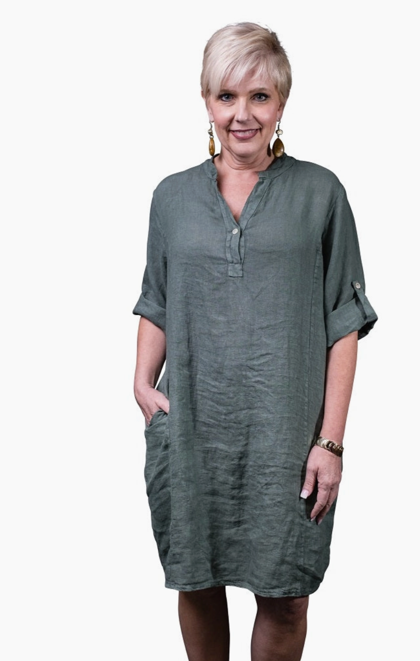 Tees By Tina- Leighton Dress- Army