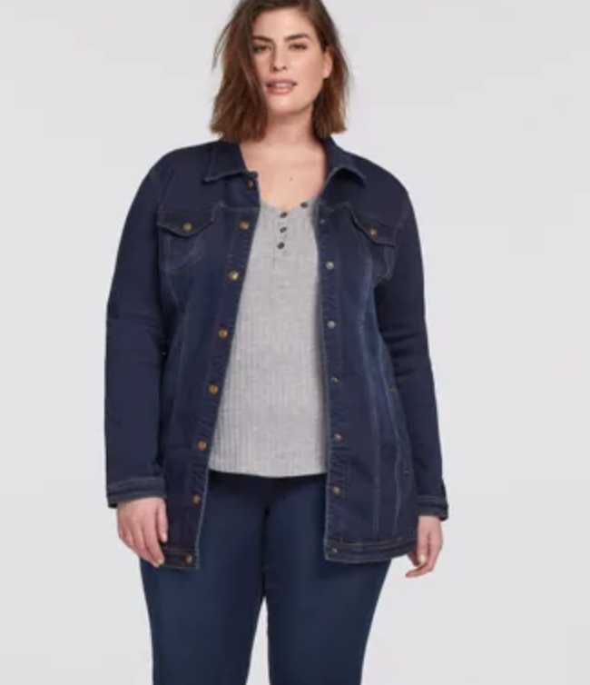 TRIBAL - MAXI DENIM JACKET - DARK BLUE