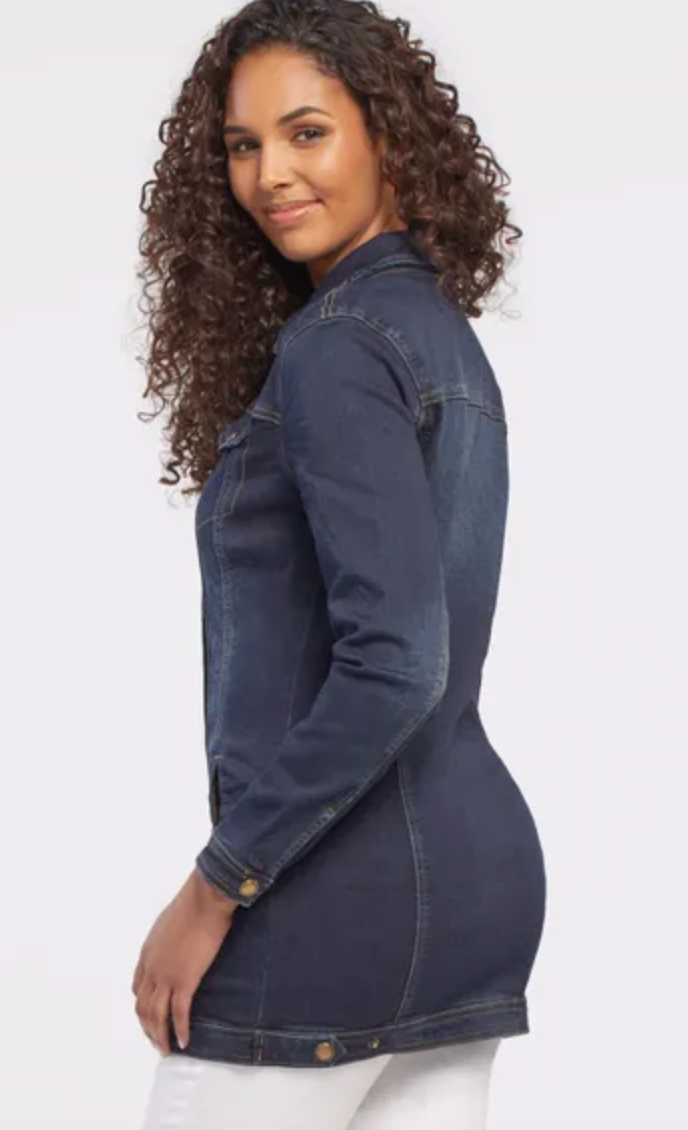 TRIBAL - MAXI DENIM JACKET - DARK BLUE