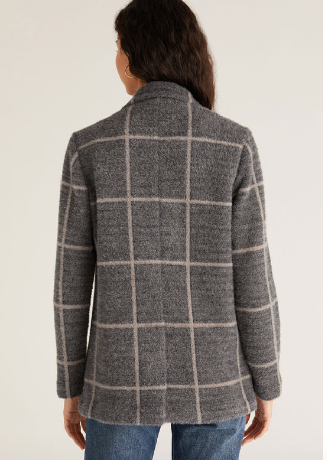 Z Supply - Anna Plaid Blazer - Charcoal