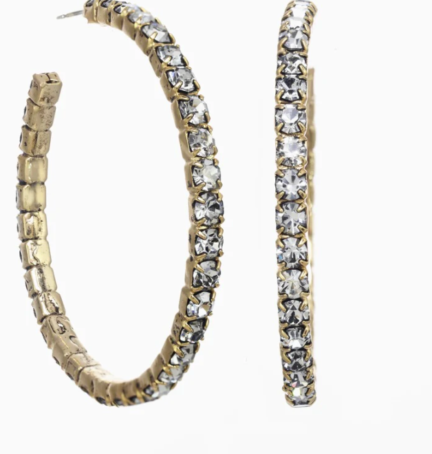 TOVA Antique Gold Hoop Earring