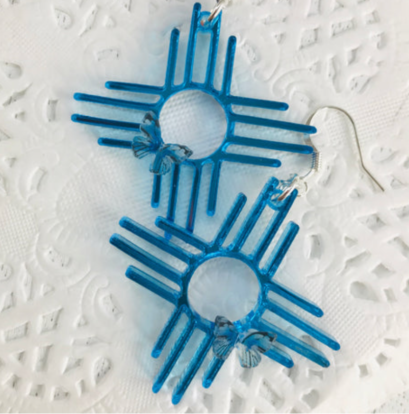 Cultura Corazon- Small Teal Zia Earring