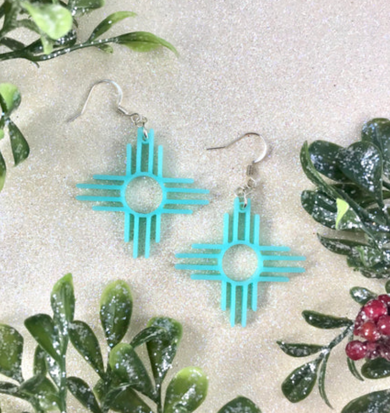 Cultura Corazon- Small Turquoise Zia Earrings