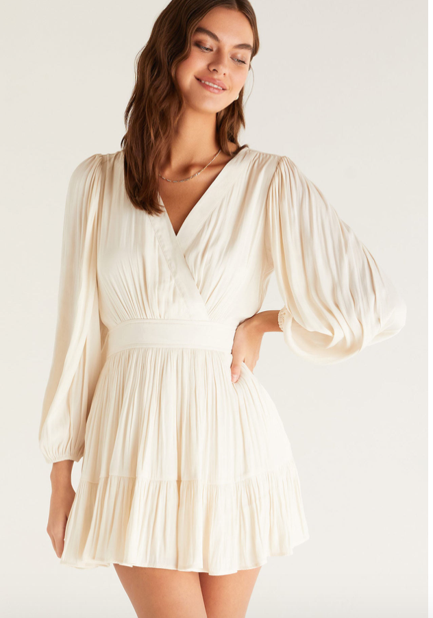 Z SUPPLY- ALITA MINI DRESS- ADOBE WHITE