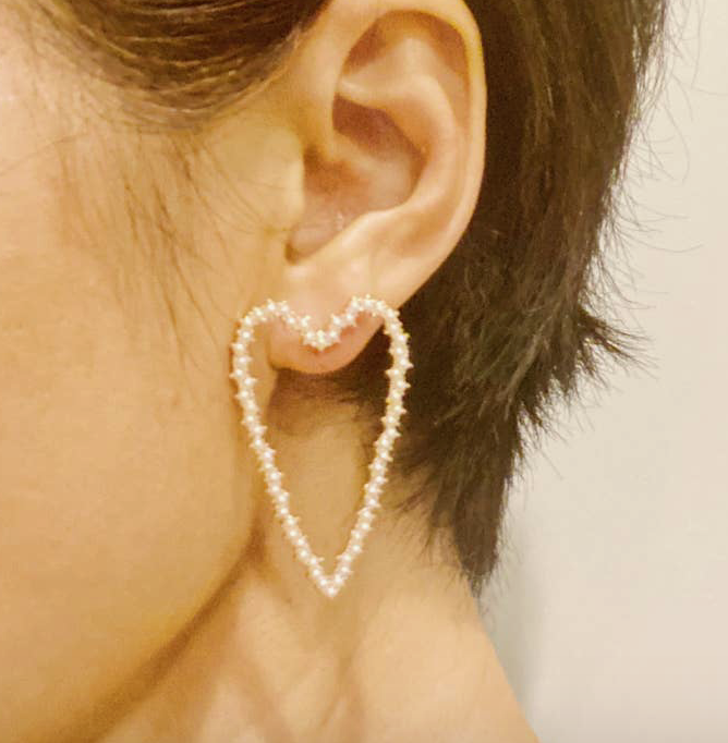 Ellison & Young- Peal Encrusted Heart Earrings