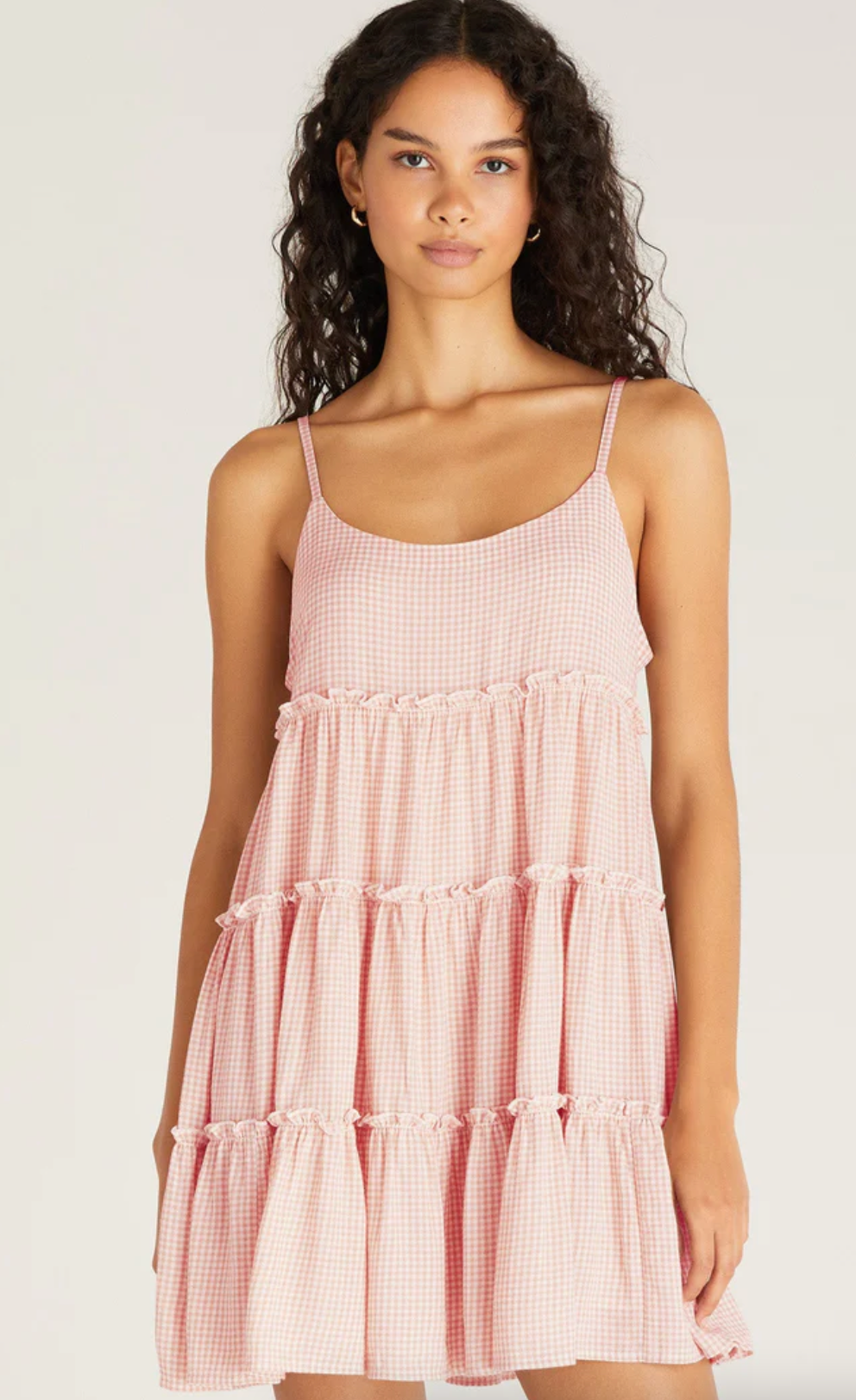 Z Supply | Carina Gingham Mini Dress | Seashell Pink