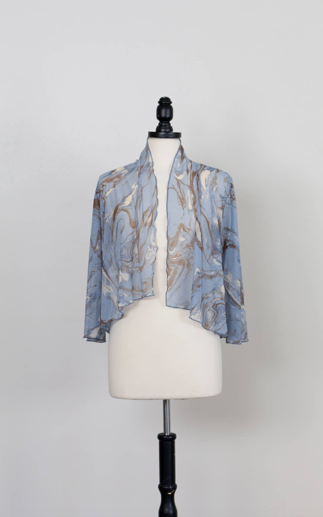 VineStreet- Mesh Shrug- Denim
