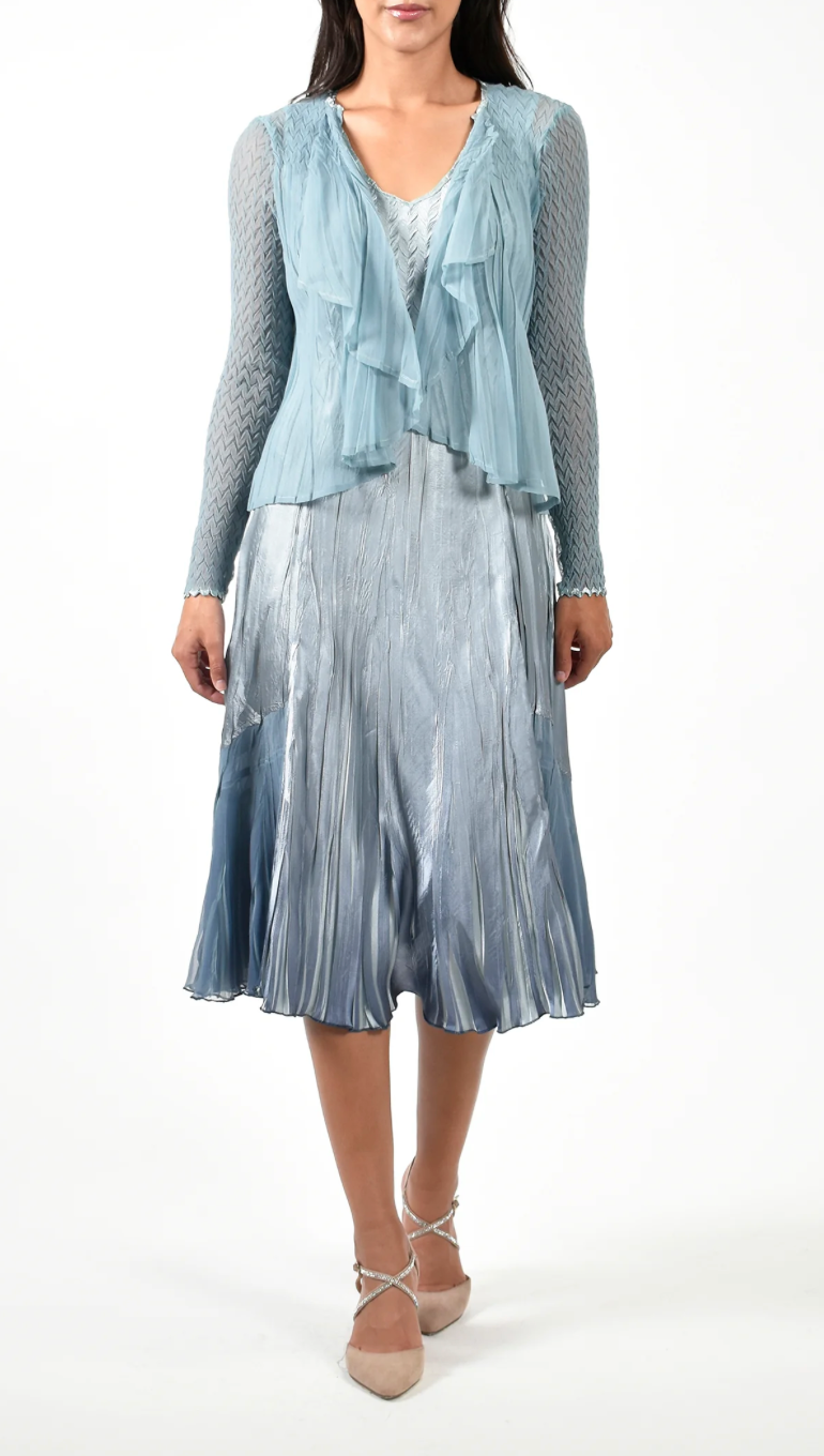 Komarov- Chiffon Ruffle Set- Ocean Blue
