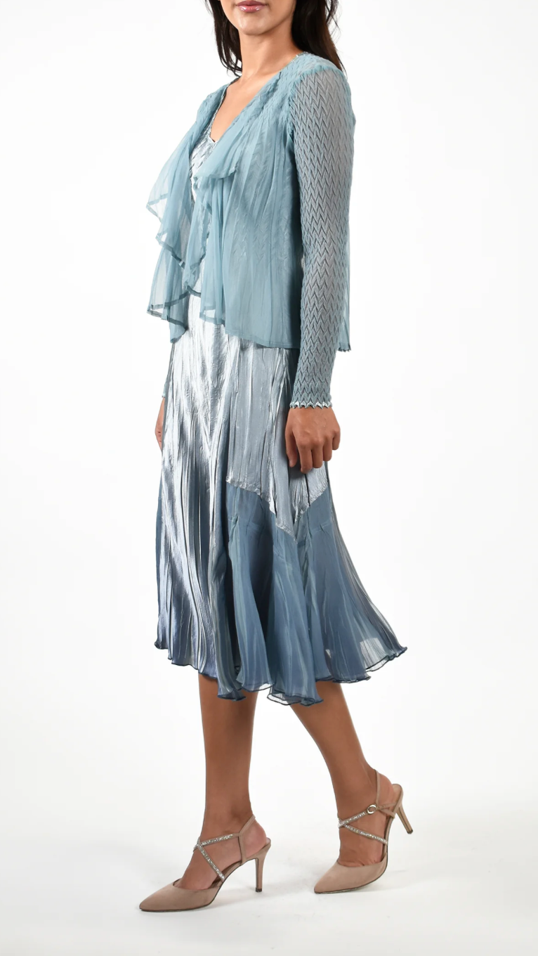 Komarov- Chiffon Ruffle Set- Ocean Blue