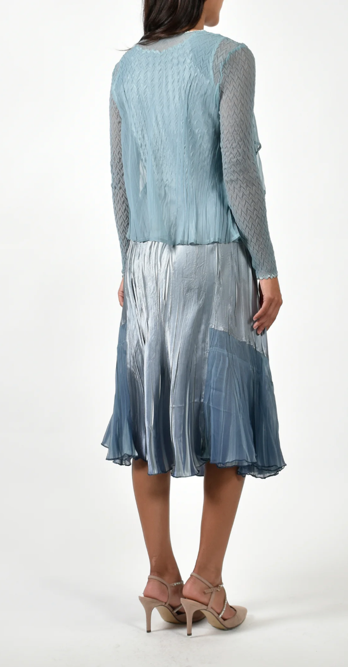 Komarov- Chiffon Ruffle Set- Ocean Blue