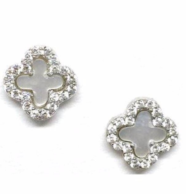 Athena- Crystal Clover Stud