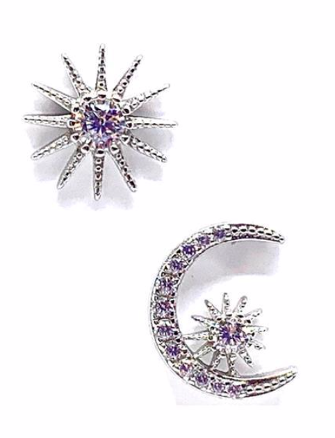 Athena- Sun and Moon Stud Earring