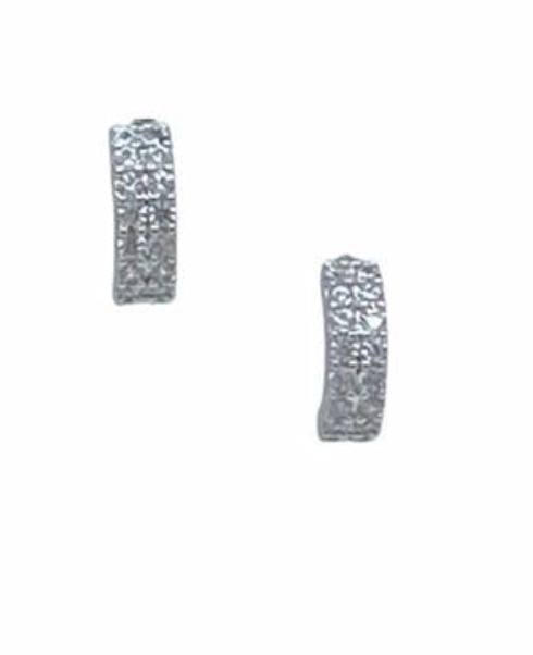 Athena- Small Half Pave Hoop- SS