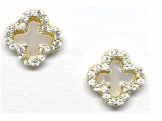 Athena- Crystal Clover Stud