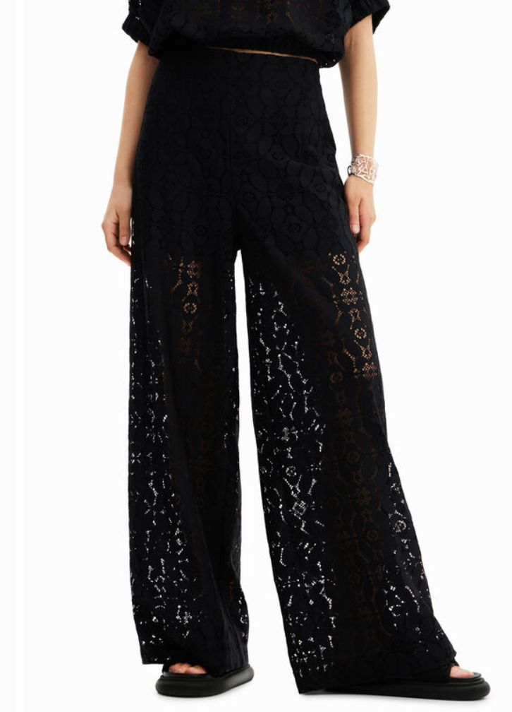 Desigual- Lace Trouser- Black