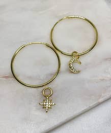 Fala Star & Moon Gold Hoops