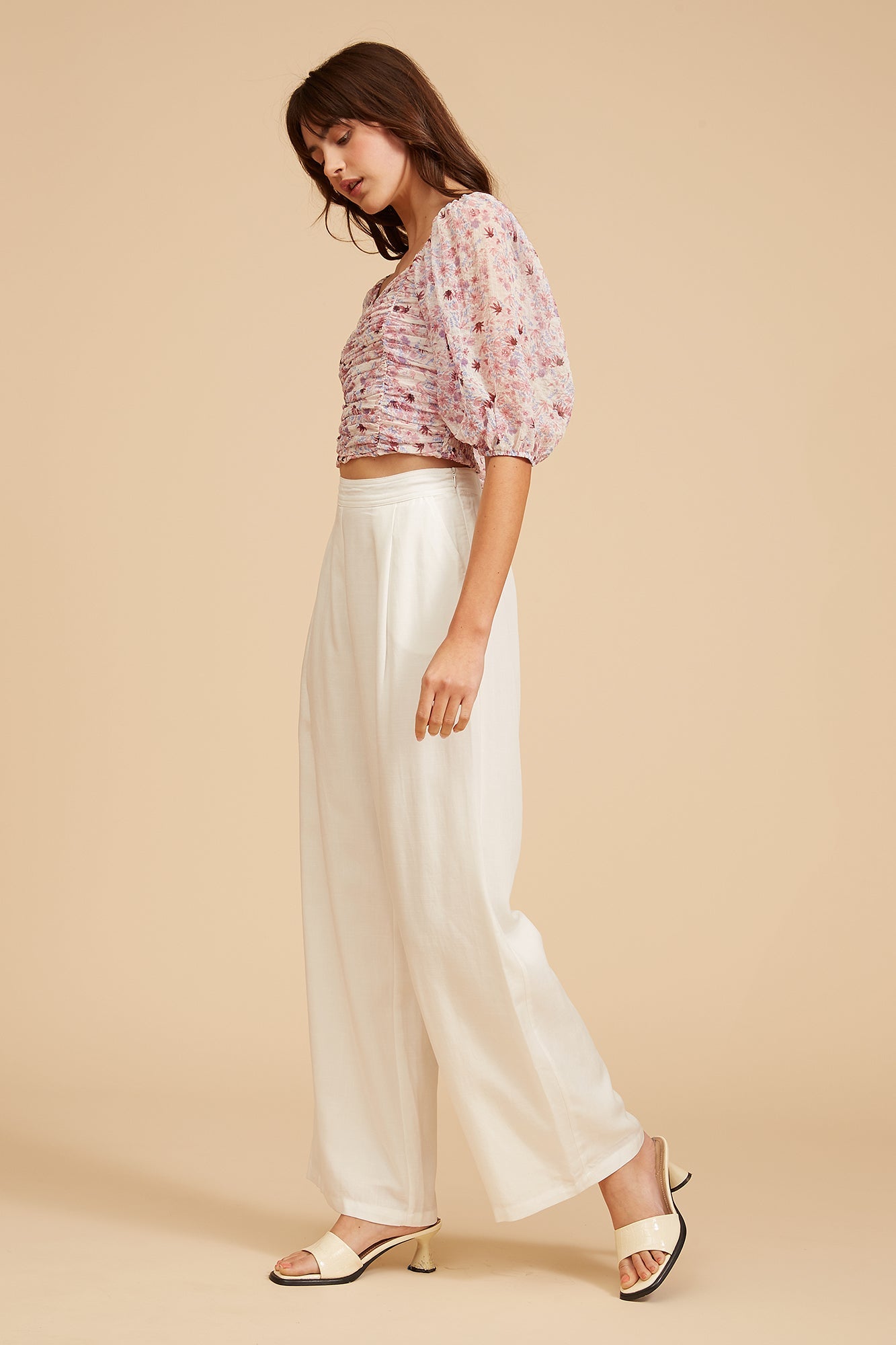Lucy Paris - Giada High Waisted Pant - White