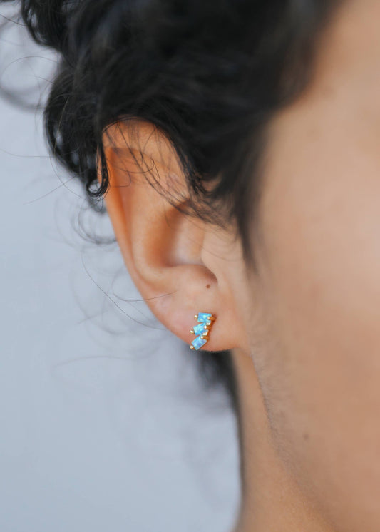 JaxKelly | Offset TrioFire Opal Earrings