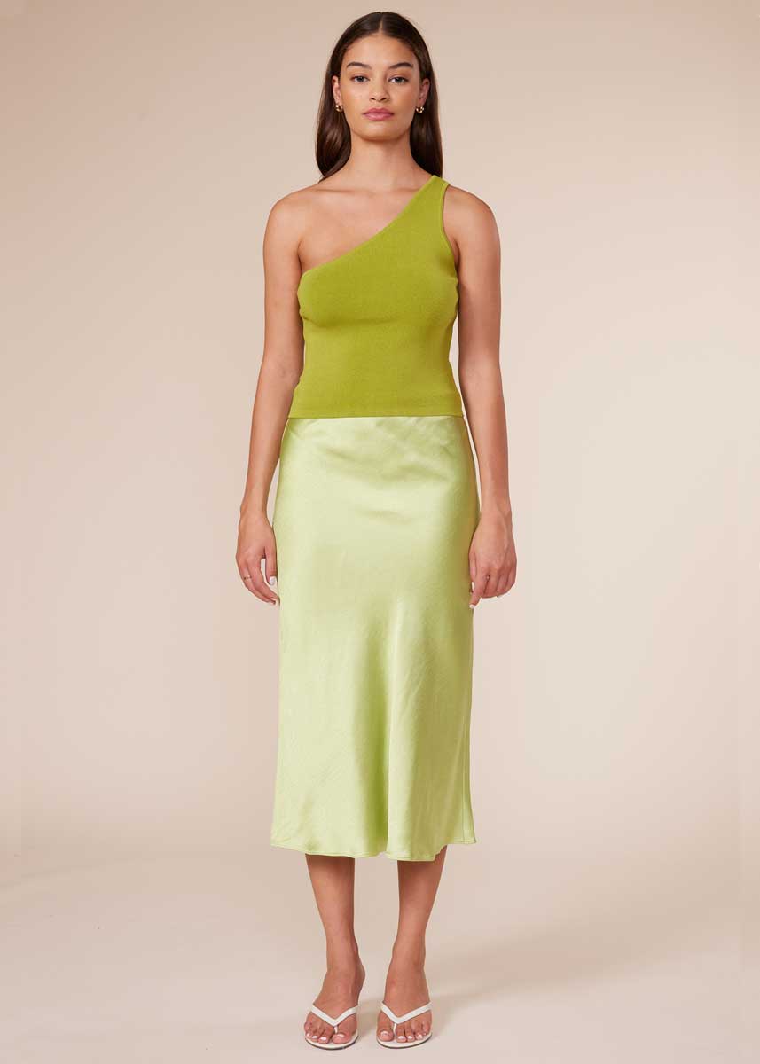 Lucy Paris- Adonia Slip Skirt - Green Apple