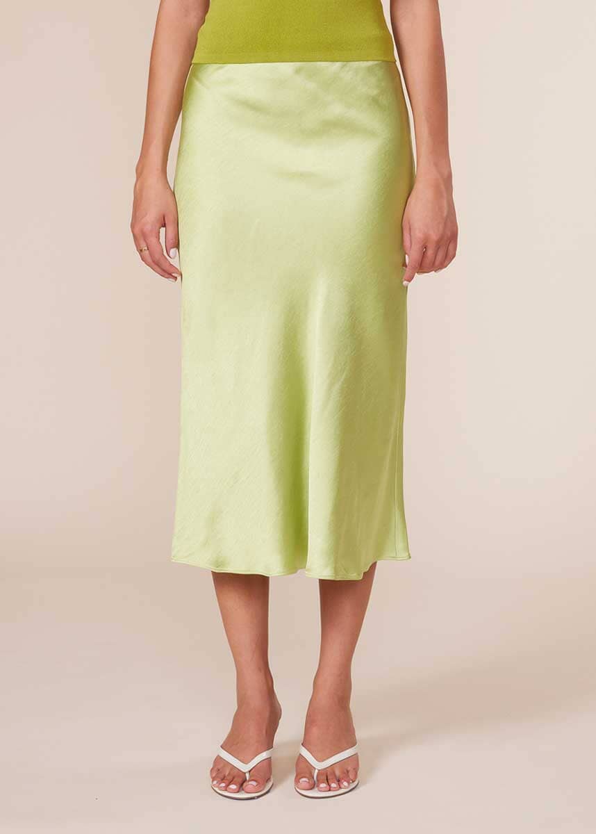 Lucy Paris- Adonia Slip Skirt - Green Apple