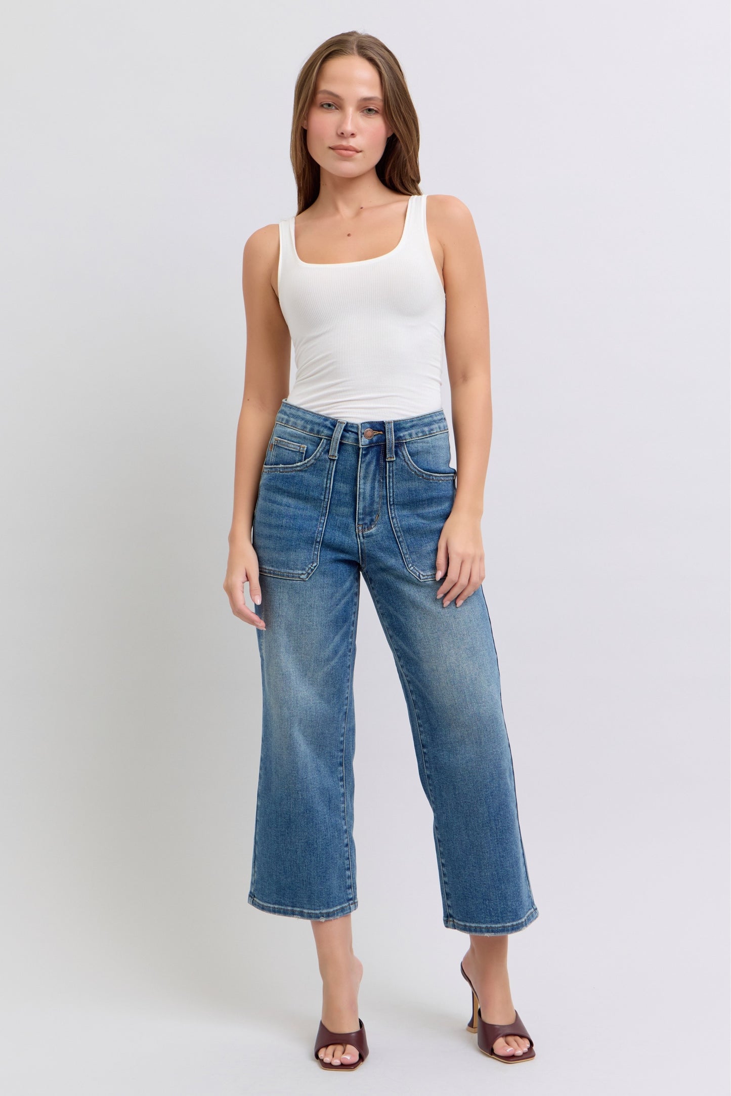 Judy Blue | Crop Wide Jeans