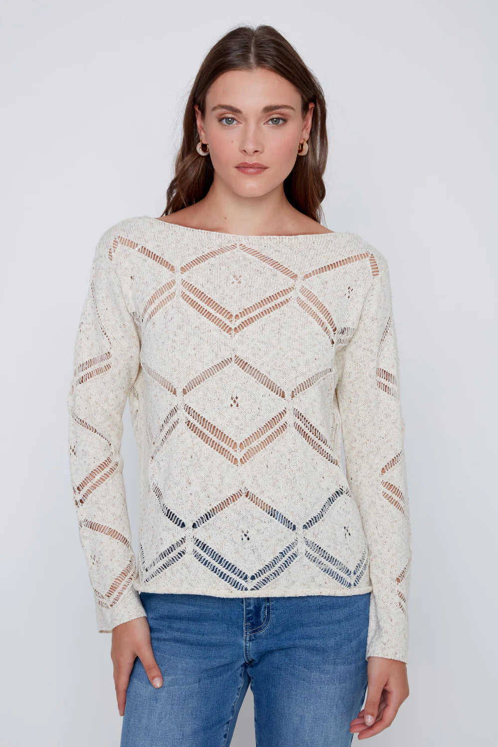 Coco Y Club L/S Diamond Knit Top
