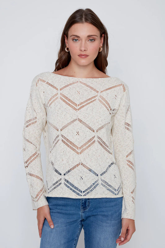 Coco Y Club L/S Diamond Knit Top