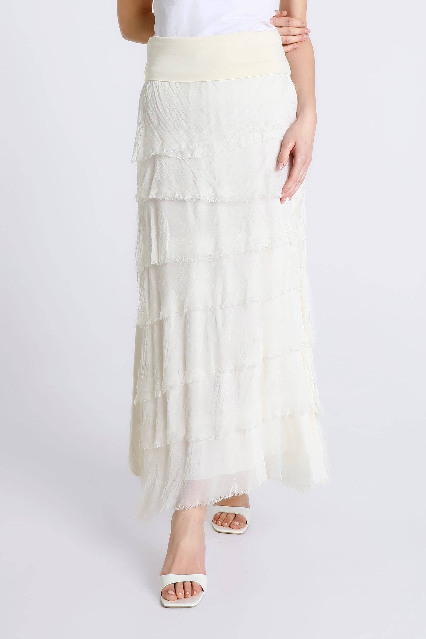 TINA | Elisa Silk Ruffle Skirt | OS