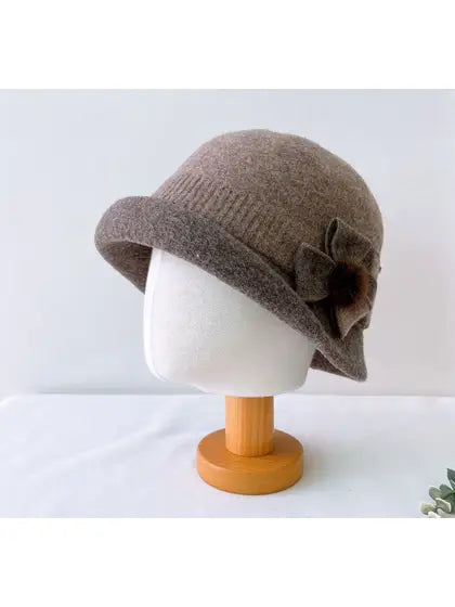 Comfortarians - Wool Bucket Hat W/ Flower