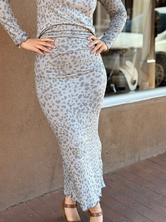 Bucko | Tania Pencil Skirt | Snow Leopard