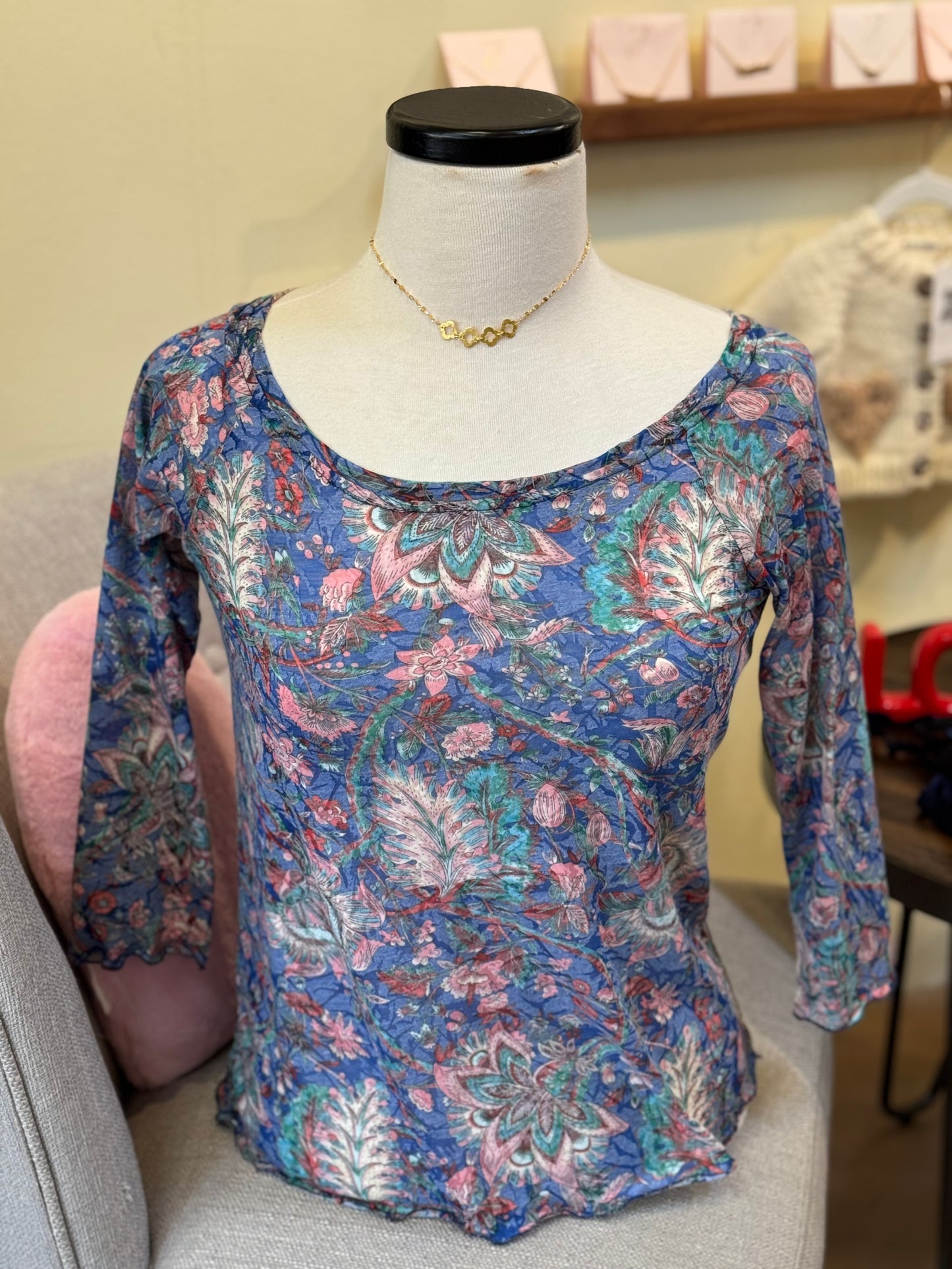 Bucko | Eve Ballet Top | Blue Teal Print
