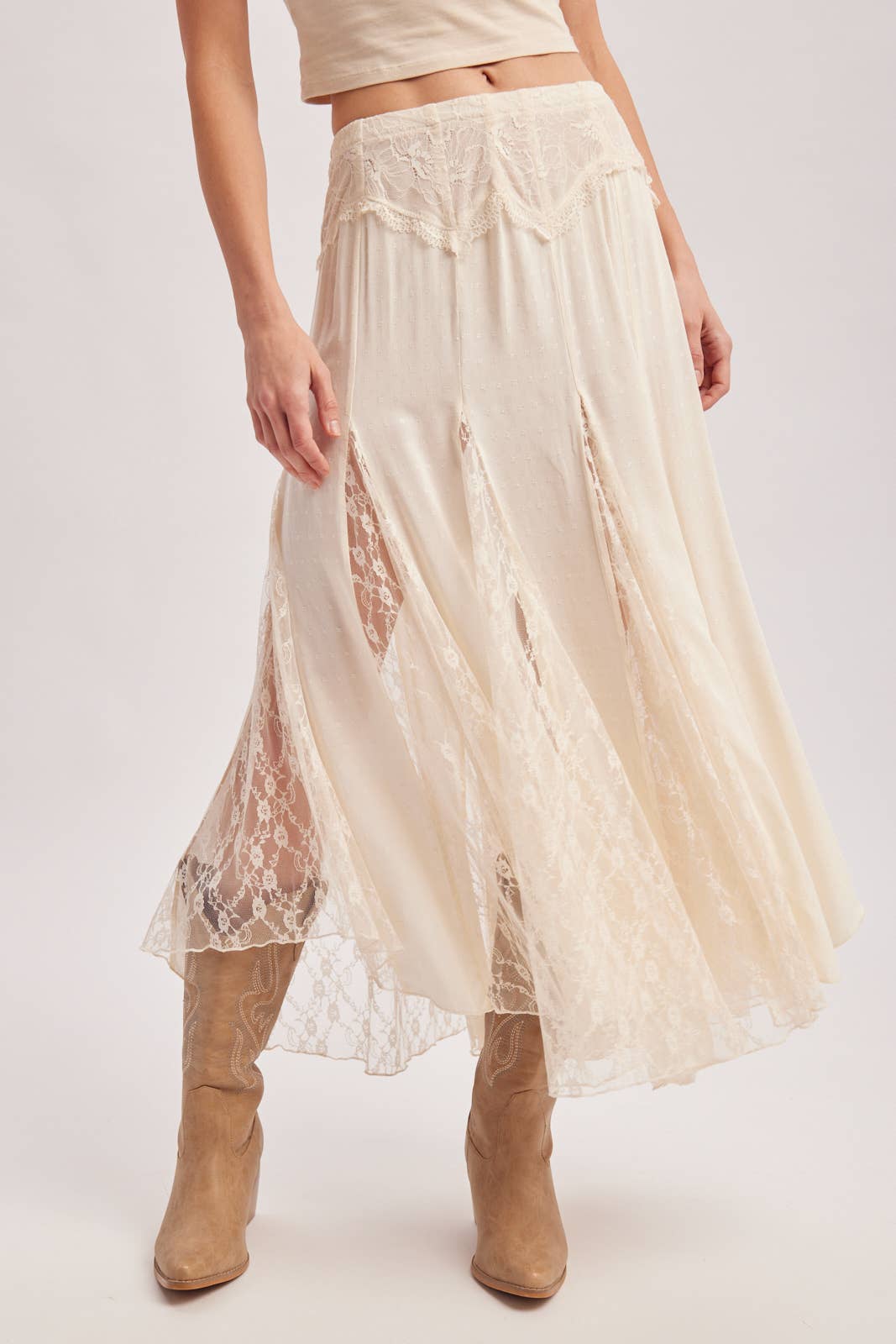 Bluivy | Boho Lace Maxi Skirt